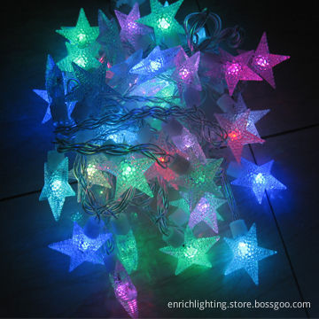 RGBY Star LED String Light, 5 Meters 40 Bulbs, AC 220V, IP44 for Outdoor